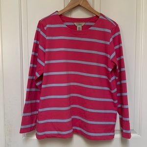 Llbean womens striped top, like new! Sz L
